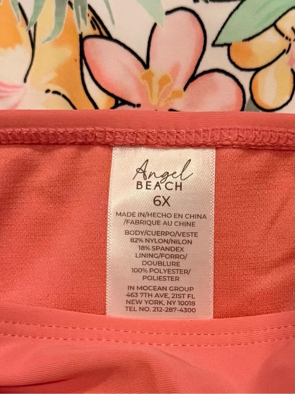 NWT Angel Beach girls size 6X long sleeve 2-piece swimsuit